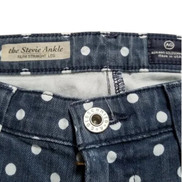 AG Adriano Goldschmied "The Stevie Ankle" Polka Dot Slim Straight Leg Jeans - Picture 7 of 14